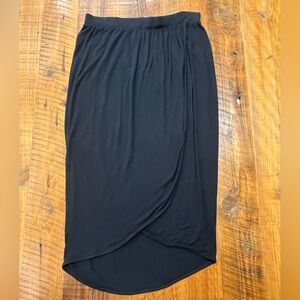 Bobeau Pull On Faux Wrap Asymmetrical Midi Skirt Size XL